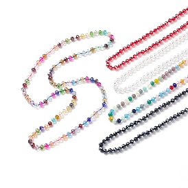 5Pcs 5 Style Bling Glass Beaded Necklaces Set for Women