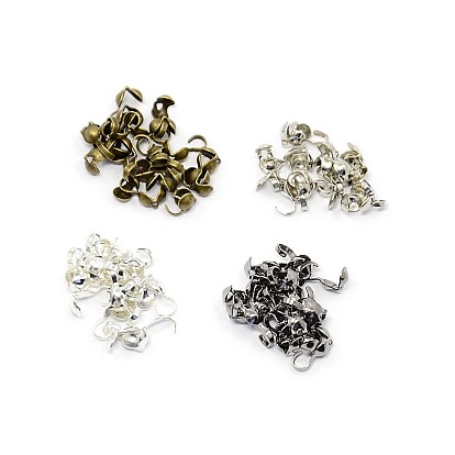 1Box Iron Bead Tips, Calotte Ends, Clamshell Knot Cover, 9x3mm, Hole: 1.5mm, Inner Diameter: 3mm, about 1000pcs/box