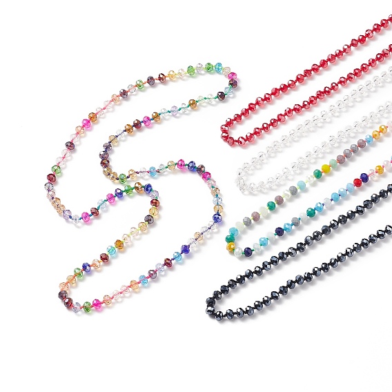 Conjunto de collares con cuentas de cristal ostentosos estilo 5pcs 5 para mujer