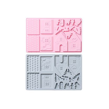 Christmas Gingerbread House Food Grade Silicone Molds, Fondant Molds, for DIY Cake Decoration, Chocolate, Candy, UV Resin & Epoxy Resin Jewelry Making