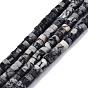 Natural Black Netstone Beads Strands, Heishi Beads, Flat Round/Disc