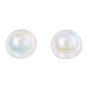 Cuentas de perlas de imitación de plástico ABS galvanizadas, semicírculo, medio-perforado