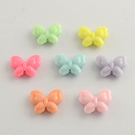 Opaque Acrylic Beads, Butterfly, 18x21x6.5mm, Hole: 2mm, about 409pcs/500g