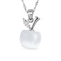 Ожерелье shegrace Fashion 925 из стерлингового серебра, кулон в виде яблока с кошачьим глазом и фианитом ааа, 17.7 дюйм