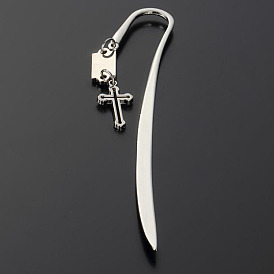 Zinc Alloy Cross Charm Bookmark for Book Lovers
