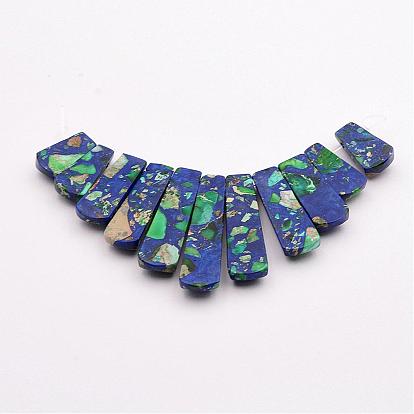 Regalite and Lapis Lazuli Beads Strands, Graduated Fan Pendants, Focal Beads
