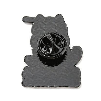 Cat & Gun/Knife Enamel Pins, Black Alloy Brooches for Backpack Clothes