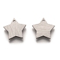 Ion Plating(IP) 304 Stainless Steel Pendants, Stamping Blank Tag, Laser Cut, Double Side Drawbench Effect, Star