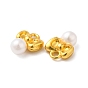 Alloy with ABS Plastic Imitation Pearl Charms, Bowknot with Round
