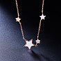 Shegrace 925 collares con colgante de plata esterlina, con estrellas de esmalte