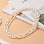 Natural Pearl Beaded 3 Layer Necklace for Women