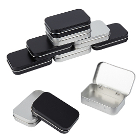 Boîte en fer blanc, récipients de stockage pour perles de bijoux, avec couvercle, rectangle
