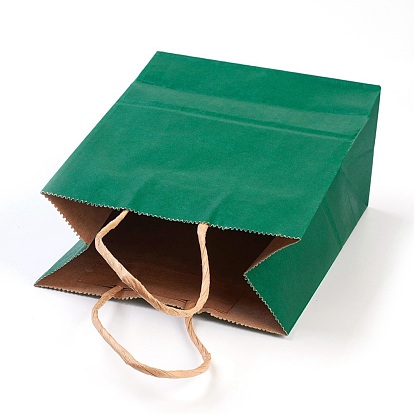 Sacs en papier kraft de couleur pure, avec poignées, sacs-cadeaux, sacs à provisions, rectangle