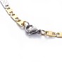 304 Stainless Steel Mariner Link Chain Necklaces, with Lobster Claw Clasps, Unwelded, Textured