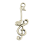 Tibetan Style Alloy Pendants, Musical Note, Cadmium Free & Lead Free, 31x11x2.5mm, Hole: 2mm, about 650pcs/1000g