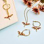 5Pcs Eco-Friendly Brass Micro Pave Cubic Zirconia Pendants, Long-Lasting Plated, Lead Free & Cadmium Free & Nickel Free, Real 18K Gold Plated, Dragonfly