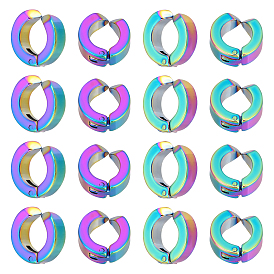 Unicraftale 12 paires de placage sous vide 304 boucles d'oreilles clipsables en acier inoxydable, anneau