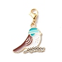 Alloy Enamel Bird Pendant Decorations, Christmas Lobster Clasp Charms, Clip-on Charms, for Keychain, Purse, Backpack Ornament, Stitch Marker