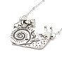 Alloy Snail with Mushroom Pendant Necklace with Resin Beaded, Gothic Jewelry for Men Women