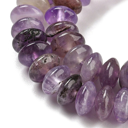 Natural Amethyst Beads Strands, Saucer Beads, Rondelle