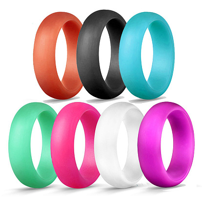 Solid Color Silicone Ring - 5.7mm Width, European and American Style