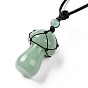 Collier pendentif champignon en pierres précieuses naturelles, collier tressé pochette macramé corde wax pour femme