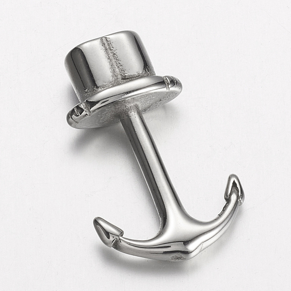 304 Stainless Steel Anchor Hook Clasps, For Leather Cord Bracelets Making