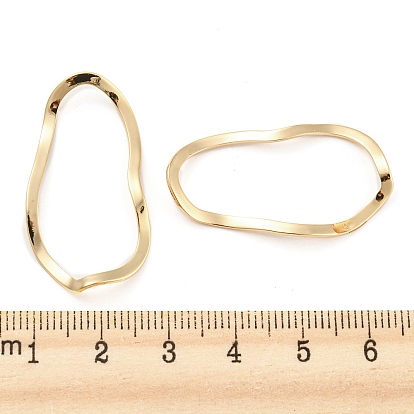 Brass Linking Rings, Irregular Wavy Oval Connector