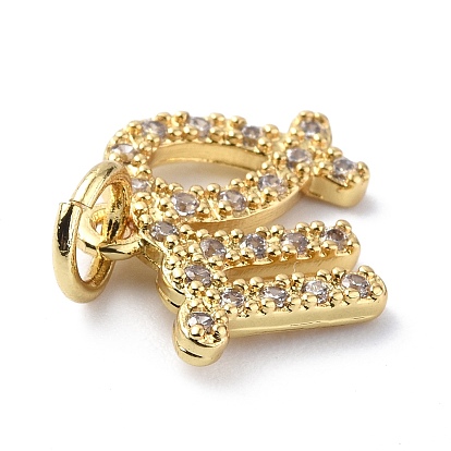 Micro cuivres ouvrent charmes de zircons, charme douze constellations, avec des anneaux de saut, réel 18 k plaqué or