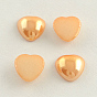 Pearlized Plated Opaque Glass Cabochons, Heart