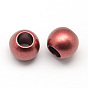 Matte Rondelle Spray Painted Acrylic Beads, Large Hole Beads