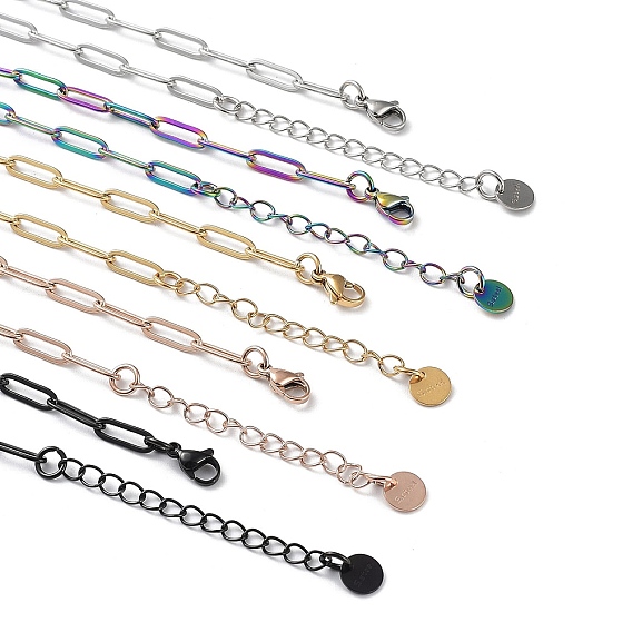 304 Stainless Steel Paperclip Chain Necklace