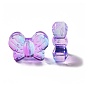 Pulvériser perles de verre transparentes peintes, papillon