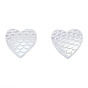 Абс пластмассовые имитационные жемчужные кабошоны, сердце с узором из рыбьей чешуи