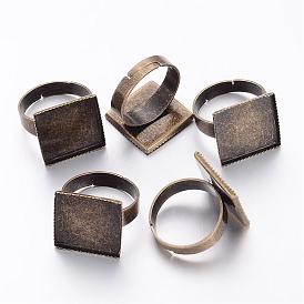 Shanks anillo de latón regulable, en blanco del anillo de la almohadilla, para anillos de la vendimia que hacen, plaza, 17 mm, 15.5 mm