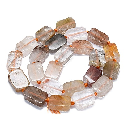 Naturelles quartz rutile brins de perles, rectangle