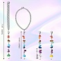 Gemstone Chip Pendant Decorations, 304 Stainless Steel Curb Chain Hanging Mushroom Ornament, with Lobster Claw Clasp, for Car Rear Mirror, Wall, Bag