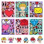6 Styles Valentine's Day Themed Make-a-face Paper Stickers, Self-adhesive Make your Own Decals, Removable Sticker for Party Supplies, Angel & Dimond & Heart & Envelope & Rose PatternPattern