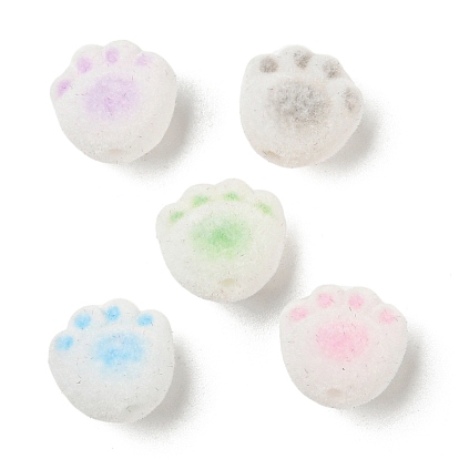 Perlas de resina flocky, impresión de pata de gato