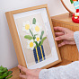 Rose/Lily/Narcissus Flower Pattern DIY 3D Yarn Embroidery Painting Kits for Beginners, Including Instructions, Printed Cotton Fabric, Embroidery Thread & Needles, Round Embroidery Hoop