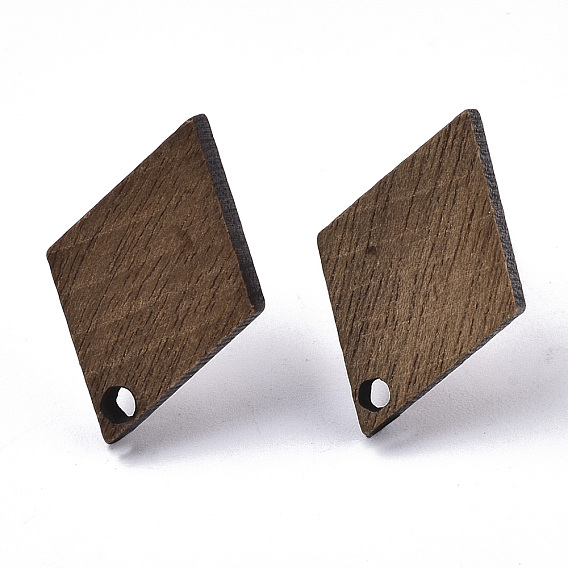 Walnut Wood Pendants, Rhombus Charms