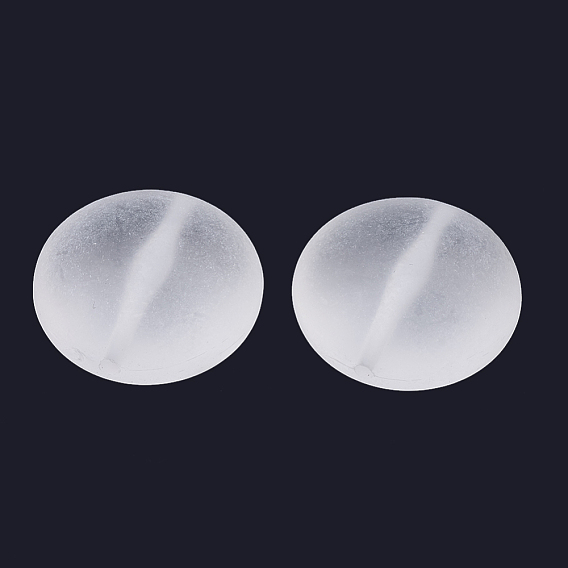 Perles acryliques transparents dépoli, plat rond