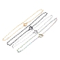Ion Plating(IP) 304 Stainless Steel Paperclip Chain Necklaces, with Toggle Clasps