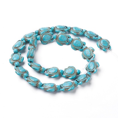 Synthetic Turquoise Beads Strands, Dyed, Sea Turtle