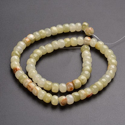 Natural Yellow Jade Column Bead Strands, 8x6mm, Hole: 1mm, about 70pcs/strand, 15.75 inch