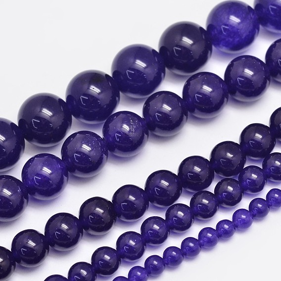Natural Malaysia Jade Bead Strands, Round, Dyed