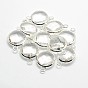 Silver Color Plated Brass Glass Links Connectors, Flat Round