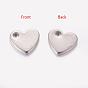 304 pendentifs d'étiquettes vierges en acier inoxydable, charmes de coeur, 10x9x1.5mm, Trou: 2mm