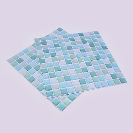 Stickers muraux en mosaïque 3 d en plastique pour animaux de compagnie, avec dos adhésif, pour la décoration de la chambre à coucher du salon, carrée