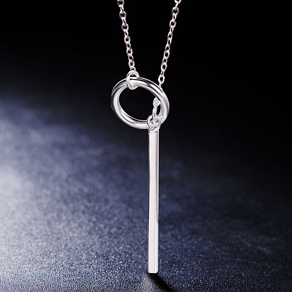 Стильное кольцо из стерлингового серебра 925 shegrace и подвеска-бархатное ожерелье-лариат, 27.5 дюйм, соединительное кольцо: 1.5x0.25 мм